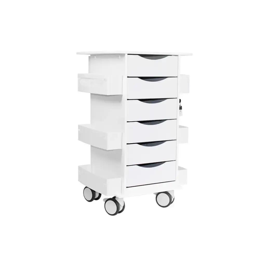 TrippNT Core 6D Laboratory Supply Storage Cart with Locking Drawers and HDPE Construction