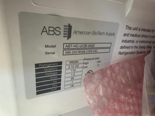 ABS ABT-HC-UCBI-0420 -20°C Undercounter Laboratory Freezer with Digital Control-cover