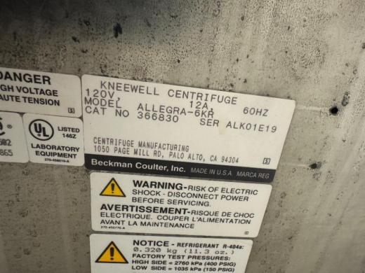 Beckman Coulter Allegra 6KR Floor Centrifuge-cover