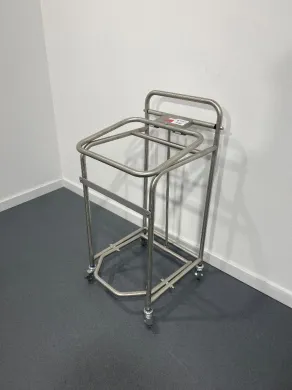 Set of 5 Pedal Bin Trolley Carts with Metal Frame and Caster Wheels for Laboratory Use
