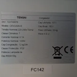 Tensai CEV220A+B Upright Freezer, 4 of 10