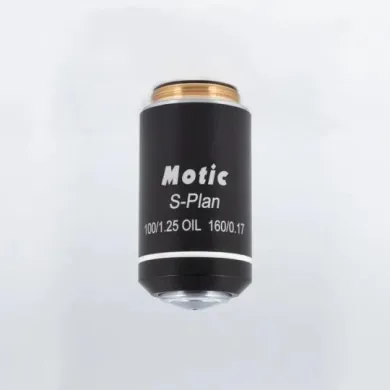 Motic S-Plan 100X/1.25 Oil Immersion Microscope Objective, WD 0.165mm (RMS Thread)