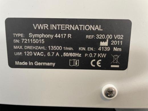 VWR Symphony 4417R Benchtop Refrigerated Centrifuge with Digital Controls-cover