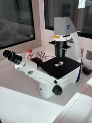 Carl Zeiss Primovert Inverted Microscope with Binocular Eyepieces and Integrated Illumination, 2 of 3