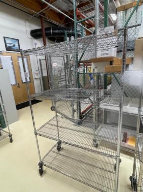 Uline 4 ft Chrome Wire Shelving Unit with 4 Adjustable Shelves and Caster Wheels-cover