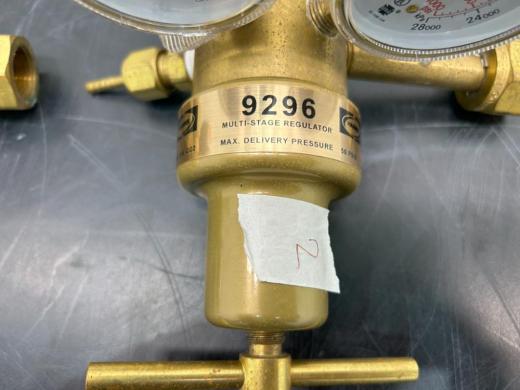 Multi-Stage Pressure Regulator Model 9296 with Dual Gauges and Brass Construction-cover