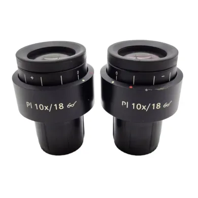 Zeiss Microscope Eyepiece Pair PL 10x/18 Focusing Eyepieces