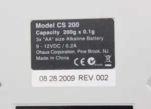 Ohaus CS 200 Bench Scale with 200g Capacity and 0.1g Readability, 3 of 10