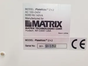 Matrix Technologies PlateMate 2x2 Automated Pipetting Workstation, 16 of 16