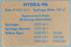 Robbins Hydra-96UG 100µL Microplate Dispenser, 9 of 10