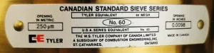 Tyler #60 All Brass 8" Full-Height Sieve with 250μm Aperture, 2 of 4