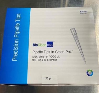 Rainin BioClean Ultra GP LTS 20µL Sterile Filtered Pipette Tips, 960 Tips (10 Racks)-cover