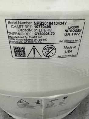 Thermo Scientific Locator Jr Plus Liquid Nitrogen Storage Dewar with Insulated Lid and Mobility Wheels-cover