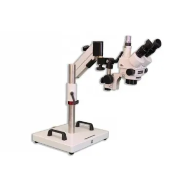 Meiji EMZ-5TR Trinocular Zoom Stereo Microscope with SAS-2 Swing Arm Stand