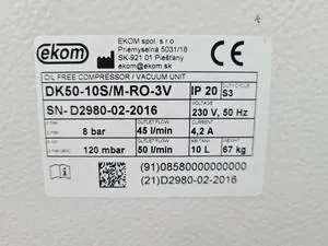 Ekom DK50-10 S/M-RO-3V Mobile Air Compressor, 4 of 10