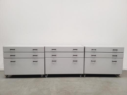 Set of 5 S+B Under Bench Lab Storage, 2 x 2 Door Cupboards, 3 x 3 Drawer Chests-cover