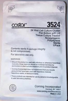 Corning Costar 3524 Flat-Bottom 24-Well Cell Culture Microplate with Lid