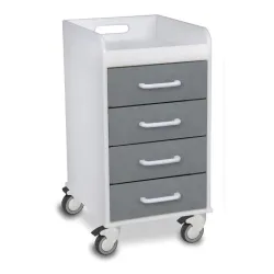 TrippNT Polyethylene Compact Locking Laboratory Cart with 4 Locking Drawers, 14"x27"x19", 4 of 10