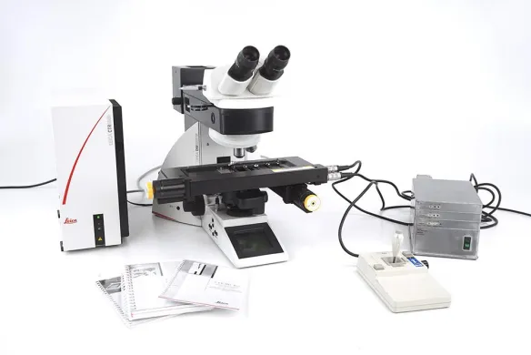 Leica DM6000M Motorized Polarizing Microscope with Fluotar Pol Objectives, 5x/10x/20x/40x