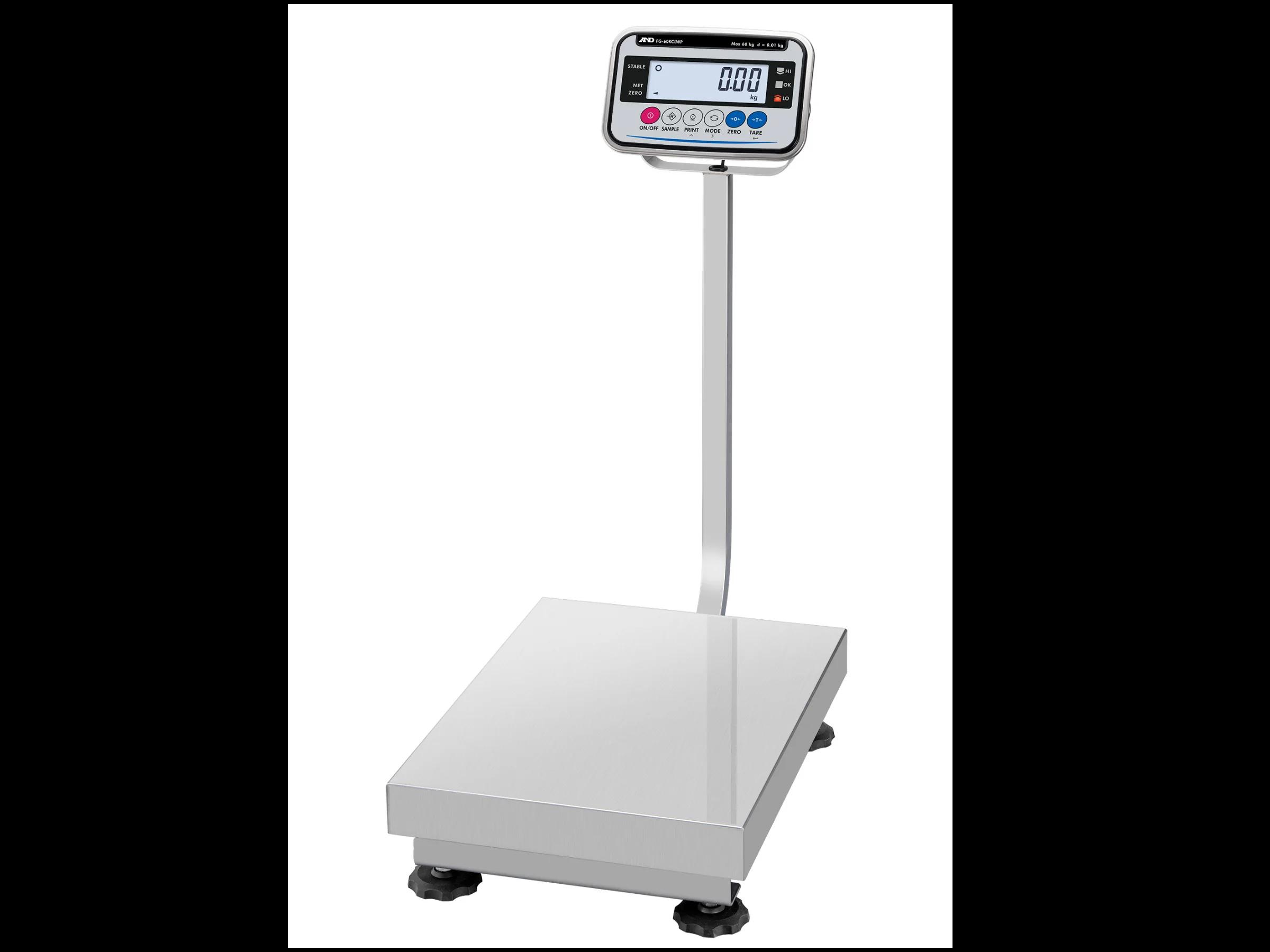A&D FG-60KCLWP Waterproof Platform Scale, 60 kg Capacity, IP67 Rated