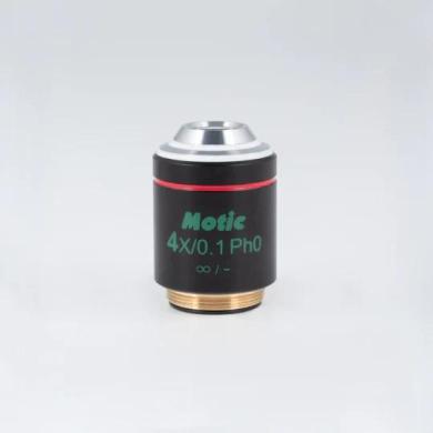 Motic PL Ph 4X/0.10 Plan Achromatic Phase Contrast Microscope Objective (WD=12.6mm)-cover