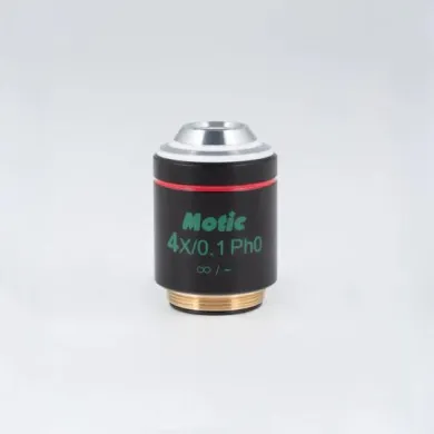 Motic PL Ph 4X/0.10 Plan Achromatic Phase Contrast Microscope Objective (WD=12.6mm)