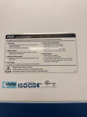 Esco AVC-602 6-Foot Laminar Flow Cabinet with HEPA Filtration-cover