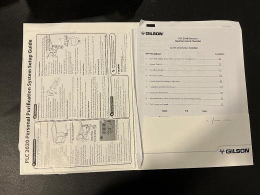 Gilson Personal Purification System PLC 2020 Accessories and SC Piston Pump Heads-cover