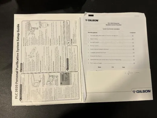 Gilson Personal Purification System PLC 2020 Accessories and SC Piston Pump Heads