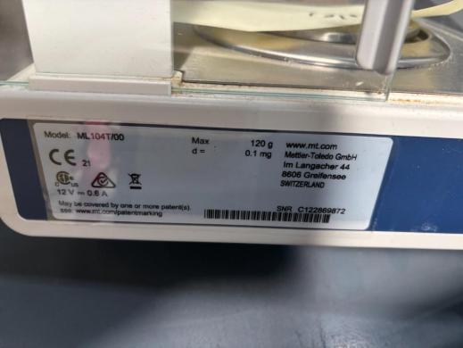 Mettler Toledo ML104T Analytical Balance-cover