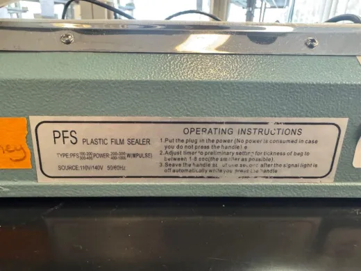 Plastic Film Sealer PFS – Manual Benchtop Heat Sealing Device