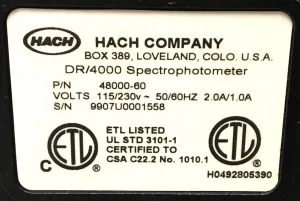 Hach DR/4000U Scanning UV-Visible Spectrophotometer (190–1100 nm) with Accessories, 26 of 28