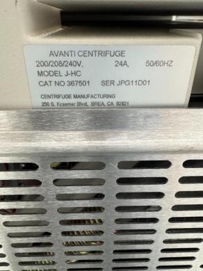 Beckman Coulter Avanti J-HC Floor Centrifuge with Digital Control Panel-cover
