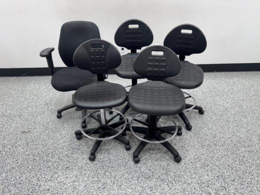 Set of 5 Rolling Office Chairs with Adjustable Height and Armrest Options-cover