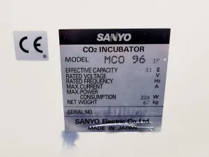 Sanyo CO2 Incubator Model MCO 96 for Controlled Cell Culture Environments, 2 of 10
