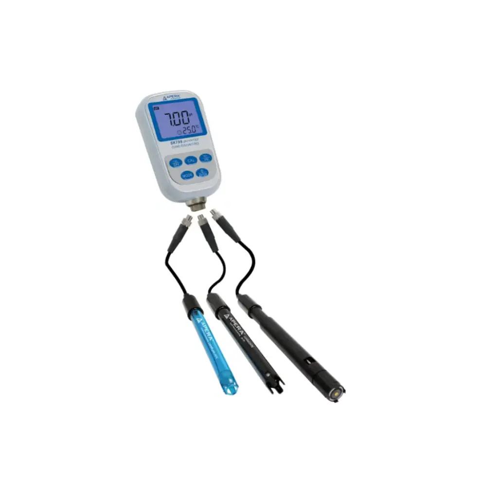 Apera SX736 7-in-1 Portable Handheld pH/DO/Conductivity Meter Kit for Water Quality Analysis