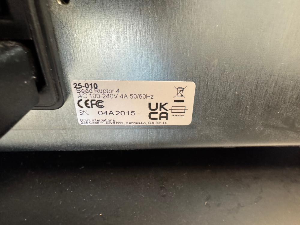 OMNI Bead Ruptor 4 Bead Mill Homogenizer with Digital Control Panel