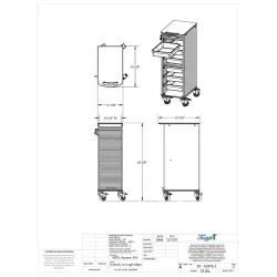 TrippNT 6 Shelf Narrow Locking Cart with Locking Roll-Top Door and HDPE Construction, 11 of 11