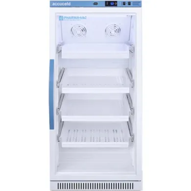 Accucold ARG8MLDR 8 Cu.Ft. Upright Laboratory Refrigerator with Glass Door and Removable Drawers