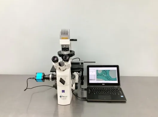 Zeiss AXIO VERT A1 Inverted Microscope with Fluorescence and Phase Contrast Capabilities