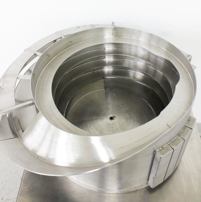 R-Tech Vibratory Bowl Feeder for Parts Handling, Variable-Amplitude Control, Stainless Steel/Aluminum