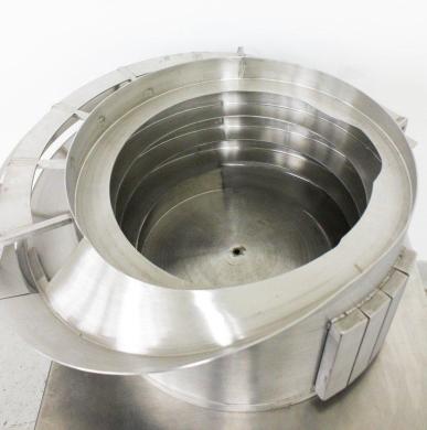 R-Tech Vibratory Bowl Feeder for Parts Handling, Variable-Amplitude Control, Stainless Steel/Aluminum-cover