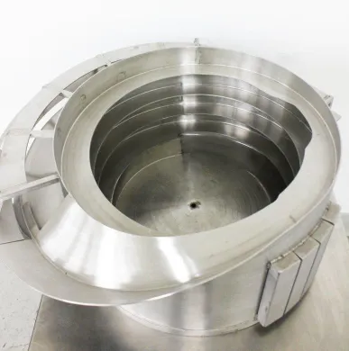 R-Tech Vibratory Bowl Feeder for Parts Handling, Variable-Amplitude Control, Stainless Steel/Aluminum