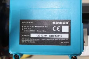 Einhell Electric Pump 230V 600W, 2 of 2