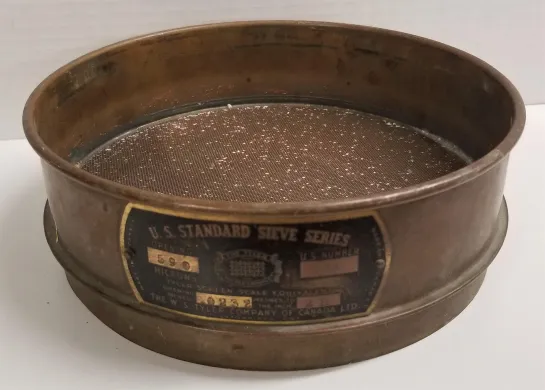 Tyler #30 Brass 8" Test Sieve with 590μm Aperture