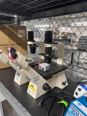 Carl Zeiss Axiovert 40 C Inverted Microscope with Binocular Tube and Mechanical Stage-cover