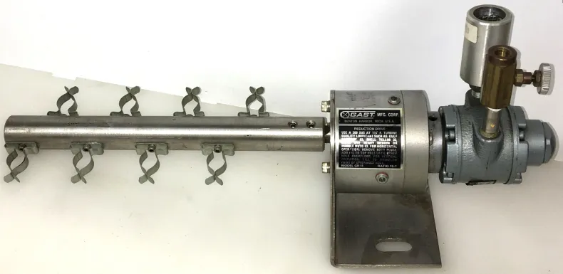 Gast GR-11 Air-Powered Tube Rotator with 1UP-NRV Series Gear Motor