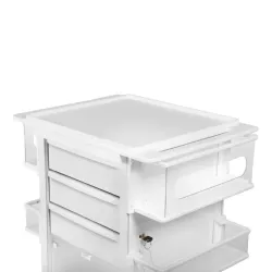 TrippNT Element 01 Medical Supply Cart with Locking Drawers and Corrosion-Resistant HDPE Construction, 4 of 8