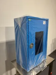 ESM Blue Storage Eyewash Station Cabinet with Front Window and Locking Handle, 3 of 4