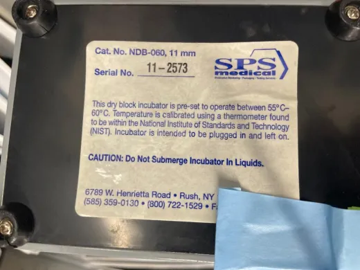 SPS Medical 55C-60C Dry Block Incubator for precise temperature control